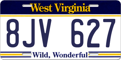 WV license plate 8JV627