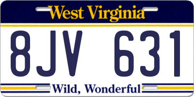 WV license plate 8JV631