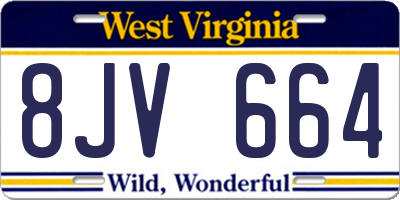 WV license plate 8JV664