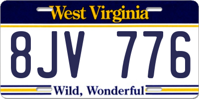 WV license plate 8JV776