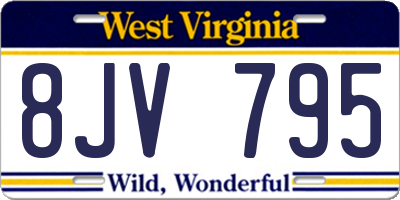 WV license plate 8JV795