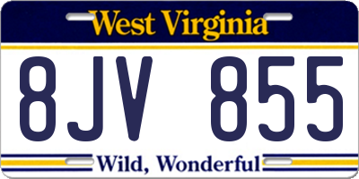 WV license plate 8JV855