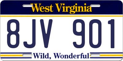 WV license plate 8JV901