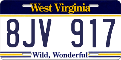 WV license plate 8JV917