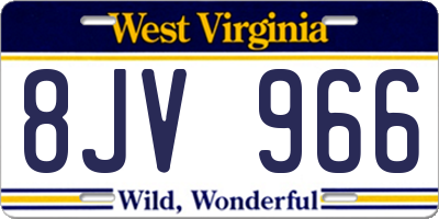 WV license plate 8JV966