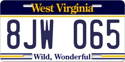 WV license plate 8JW065