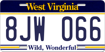 WV license plate 8JW066