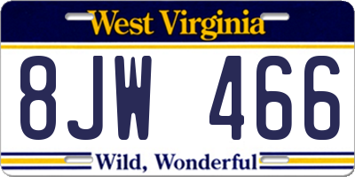 WV license plate 8JW466
