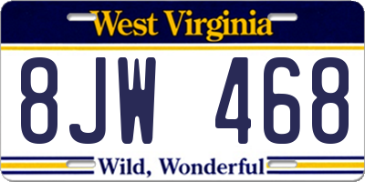WV license plate 8JW468
