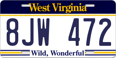 WV license plate 8JW472