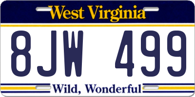 WV license plate 8JW499