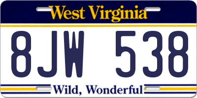 WV license plate 8JW538