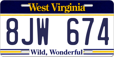 WV license plate 8JW674
