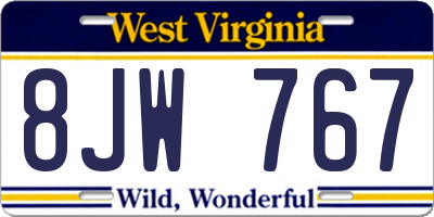 WV license plate 8JW767
