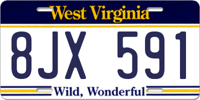 WV license plate 8JX591