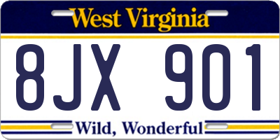 WV license plate 8JX901