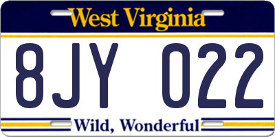 WV license plate 8JY022