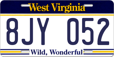 WV license plate 8JY052