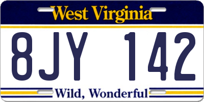 WV license plate 8JY142