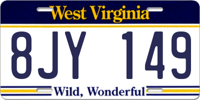 WV license plate 8JY149