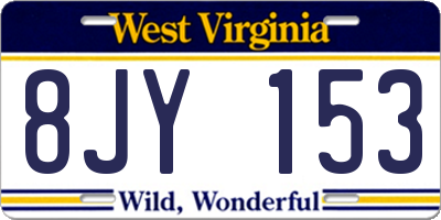 WV license plate 8JY153