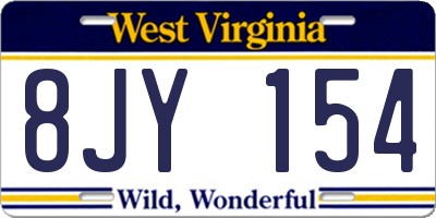 WV license plate 8JY154