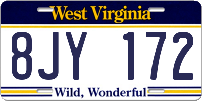WV license plate 8JY172