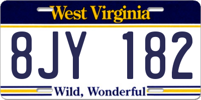 WV license plate 8JY182