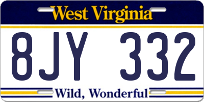 WV license plate 8JY332