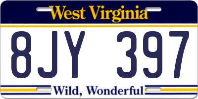 WV license plate 8JY397