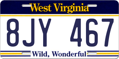 WV license plate 8JY467