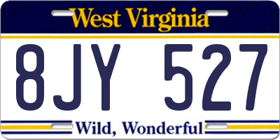 WV license plate 8JY527