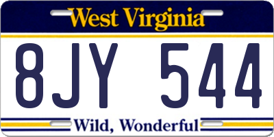 WV license plate 8JY544