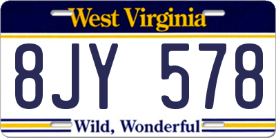 WV license plate 8JY578