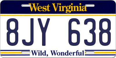 WV license plate 8JY638