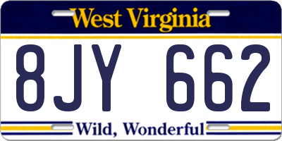 WV license plate 8JY662