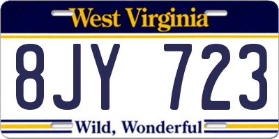 WV license plate 8JY723