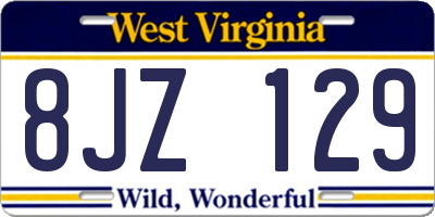 WV license plate 8JZ129