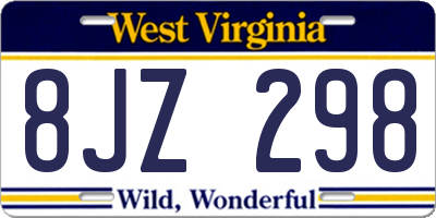 WV license plate 8JZ298