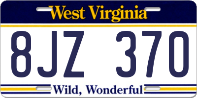 WV license plate 8JZ370