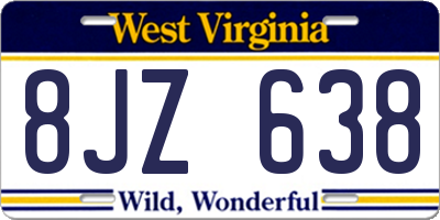 WV license plate 8JZ638