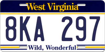 WV license plate 8KA297