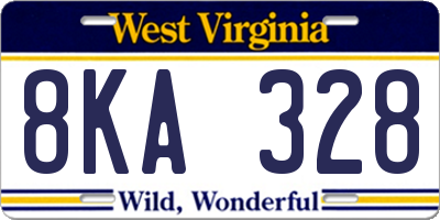 WV license plate 8KA328