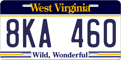 WV license plate 8KA460