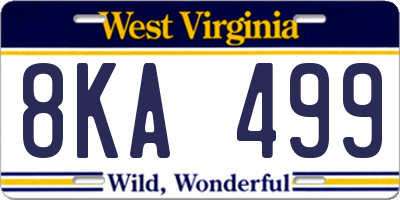 WV license plate 8KA499