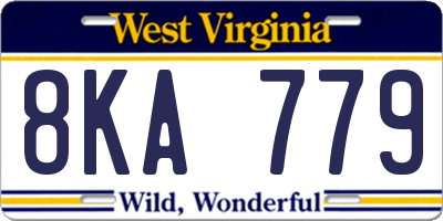 WV license plate 8KA779
