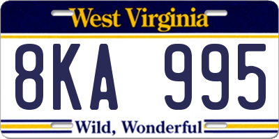WV license plate 8KA995