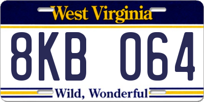 WV license plate 8KB064