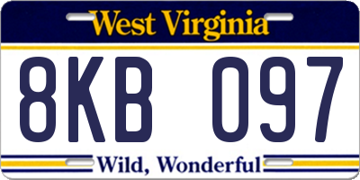 WV license plate 8KB097