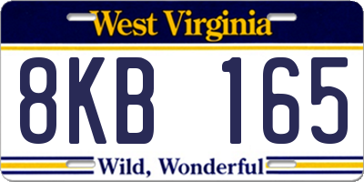 WV license plate 8KB165